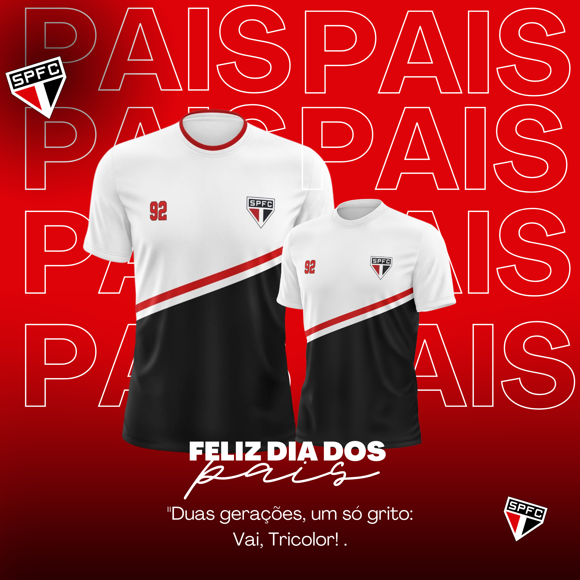 KIT CAMISA SÃO PAULO OFICIAL PAI E FILHO